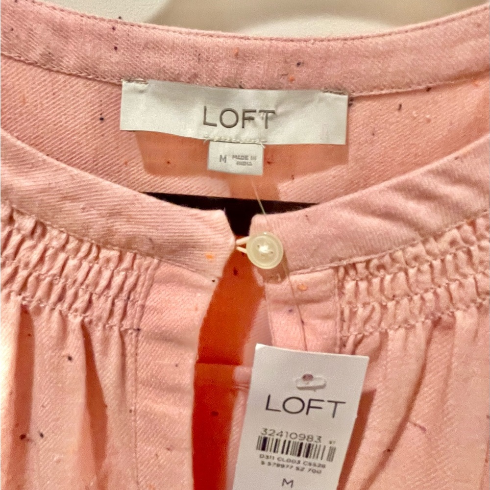 NWT LOFT Pink Women's Tunic Popover Top - Picture 6 of 10